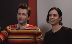 Tennant with Jessica Jones star Krysten Ritter in 2015