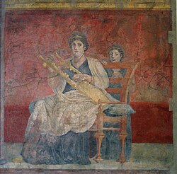 Woman playing a kithara, from the Villa Boscoreale, Italy, circa 40–30 BC