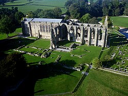 Bolton Abbey in Yorkshire, surviving parochial nave and ruined monastic choir