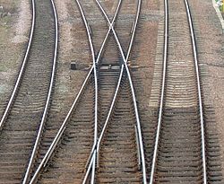 A switch diamond at a junction in the UK