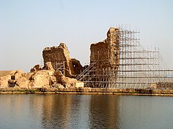 Adur Gushnasp, a major Persian fire temple belonging to the Warrior class, destroyed during the Roman campaign. Major Christian holy sites were destroyed after the Persian–Jewish capture of Jerusalem earlier in the war.