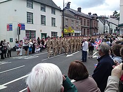 Personnel of 1st Battalion, The Rifles on parade in Chepstow, 21 May 2009.