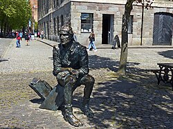 Statue of John Cabot at the Arnolfini Gallery, Bristol Harbourside, England. His 1497 voyage to North America left from Bristol.