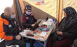 Field hospital established by a Japanese health team in Gaziantep