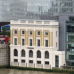 The rear of Glaziers Hall, on the south bank of the River Thames