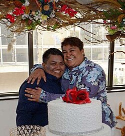 Alexandra Chávez and Michelle Avilés, the first same-sex couple to marry in Ecuador