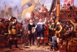 King Christian IV on board his flagship during the 1644 Battle of Colberger Heide, by Wilhelm Marstrand. The king's personal commitment during the battle, are memorialised in first lines of the Danish royal anthem.