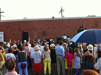Allen Toussaint playing at one of the ultimately unsuccessful rallies in 2012 to "Save the Picayune" as a daily newspaper