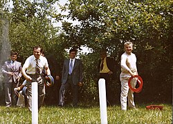 Ceaușescu and his future successor, Ion Iliescu, in 1976