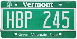 Vermont's license plate