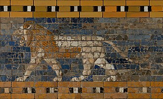The Lion of Babylon from a portion of the Processional Way leading to the Ishtar Gate.