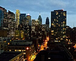 Chestnut Street in Center City at night in February 2016