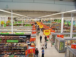 Inside an Asda supermarket in Keighley, West Yorkshire