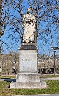 A statue of Rabelais next to the university of Tours.