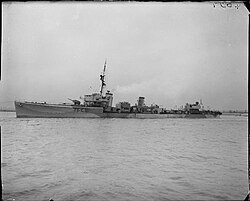 HMS Saladin underway serving as an escort vessel during the Second World War