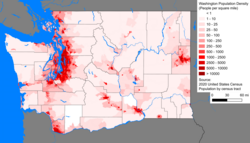 Washington population density map