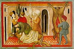 A 15th-century depiction of shechita