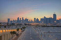 View of the city, with the Qatar petroleum district on the right