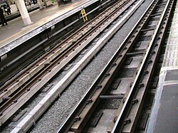 Ladder track at Shinagawa Station, Tokyo, Japan