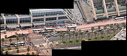 Comic Con crowds in 2011 as seen from a helicopter