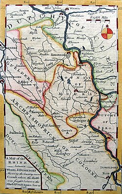 The Battle of Krefeld in Prussia – a map of the area in The Gentleman's Magazine