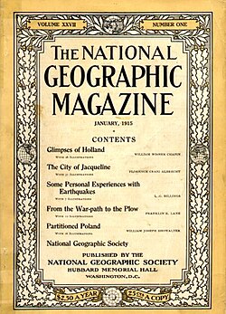 Cover of January 1915 The National Geographic Magazine