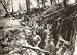 Russian forest trench at the Battle of Sarikamish, 1914–1915