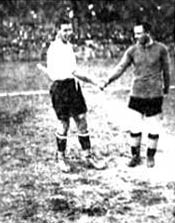 Chelsea v. Corinthians, in São Paulo. Both captains greet before the match