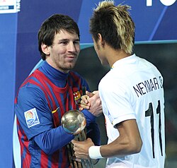 Argentine Lionel Messi and Brazilian Neymar, teammates at Barcelona and PSG, have been described by Pelé and Maradona as their "successors"
