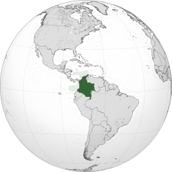 Map showing Colombia