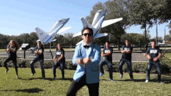 NASA staff performing the "Gangnam Style" dance at the Johnson Space Center