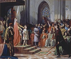 Queen Maria de Molina presents her son Ferdinand IV to the 1295 Cortes of Valladolid.