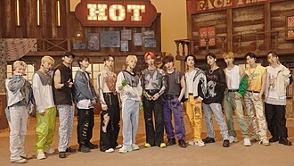 Seventeen giving an acceptance speech