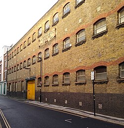 The former stables of the Garrett Street Whitbread Brewery in London (erected 1897)