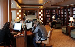 Internet café and library on the Golden Princess cruise ship (2011)