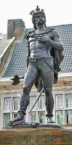Statue of Ambiorix, prince of the Eburones, in Tongeren, Belgium