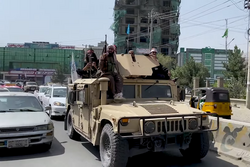 Taliban fighters in Kabul, 17 August 2021