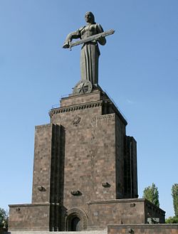 Mother Armenia erected in 1967, replacing the monumental statue of Joseph Stalin