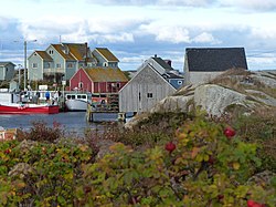 The community of Peggys Cove, a major tourist attraction