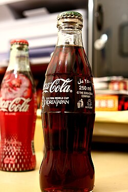 A Coca-Cola bottle promoting the 2002 World Cup in South Korea and Japan