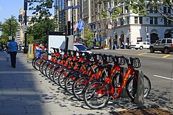 A Capital Bikeshare rental station near McPherson Square