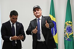 Suarez (left) with Brazilian President Jair Bolsonaro in 2019