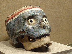 Skull covered with turquoise, Museo Nacional de Antropología (México)