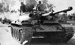 Allied Indian T-55 tanks on their way to Dacca