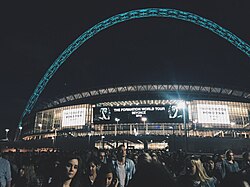 The exterior of Wembley following a Beyoncé concert in 2016