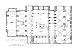 Architectural floor plan of the synagogue.