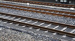 On this Japanese high-speed line, mats have been added to stabilize the ballast.