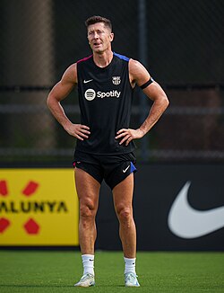 Lewandowski in 2024 during Barcelona's pre-season tour in the United States