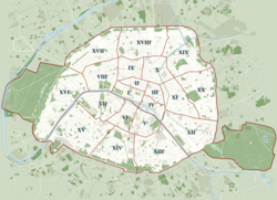 A map of the arrondissements of Paris