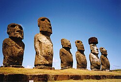 Moai at Ahu Tongariki on Rapa Nui